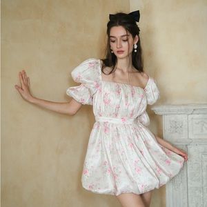 anthropologie by maison amory romance galore floral bubble mini dress NWT medium